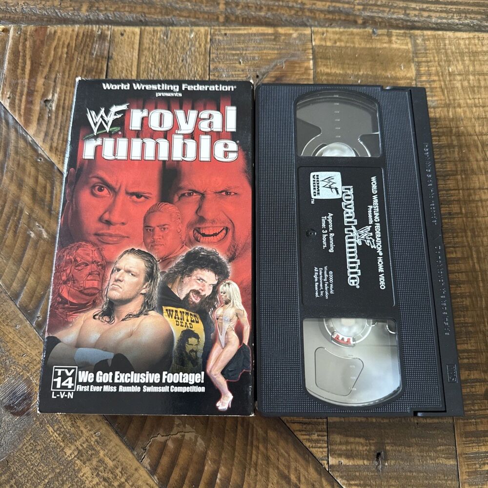 WWF Royal Rumble 2000 VHS Tape WWE Wrestling Triple H Cactus Jack The Rock